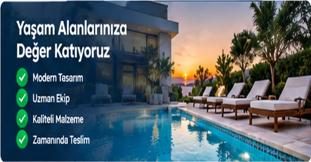 Urla'da havuz yapımı ve yaşam alanı uygulaması